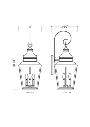 Z-Lite - 5029B-BK - Three Light Outdoor Wall Mount - Raphael - Sand Black