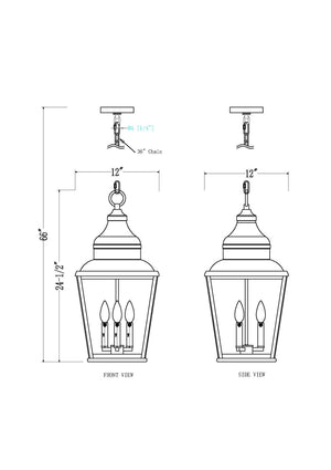 Z-Lite - 5029CHB-BK - Three Light Outdoor Chain Mount Ceiling Fixture - Raphael - Sand Black