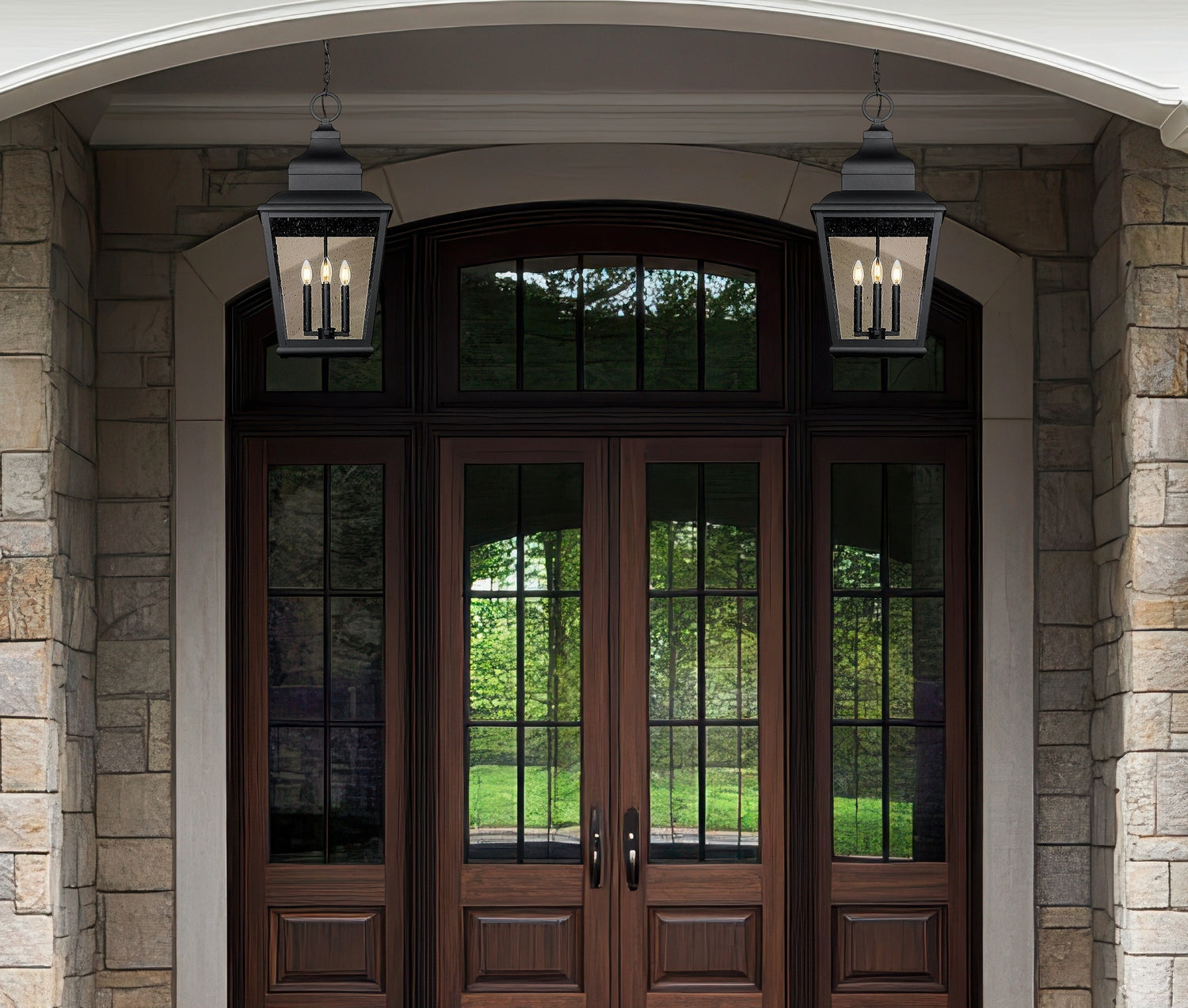 Z-Lite - 5029CHXL-BK - Four Light Outdoor Chain Mount Ceiling Fixture - Raphael - Sand Black