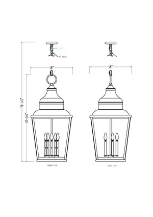 Z-Lite - 5029CHXXL-BK - Five Light Outdoor Chain Mount Ceiling Fixture - Raphael - Sand Black