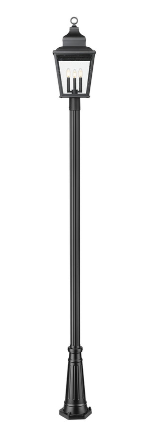 Z-Lite - 5029PHBR-5011P-BK - Three Light Outdoor Post Mount - Raphael - Sand Black