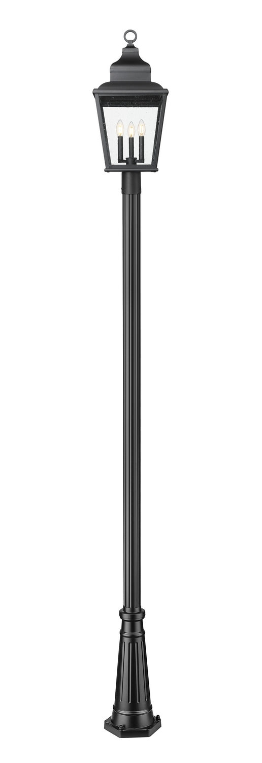 Z-Lite - 5029PHBR-5011P-BK - Three Light Outdoor Post Mount - Raphael - Sand Black