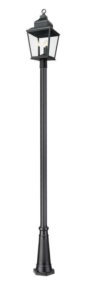 Z-Lite - 5029PHBR-5011P-BK - Three Light Outdoor Post Mount - Raphael - Sand Black