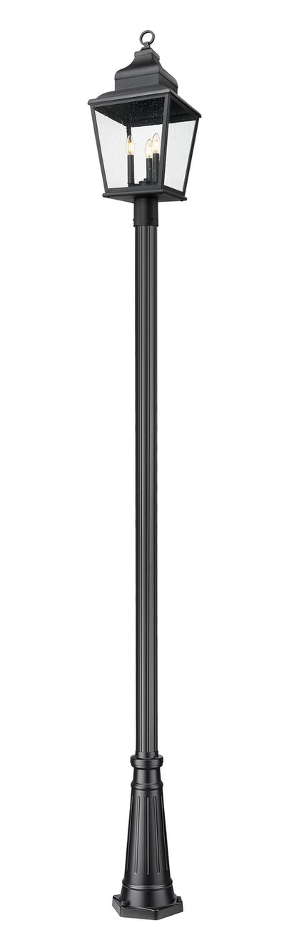 Z-Lite - 5029PHBR-5011P-BK - Three Light Outdoor Post Mount - Raphael - Sand Black