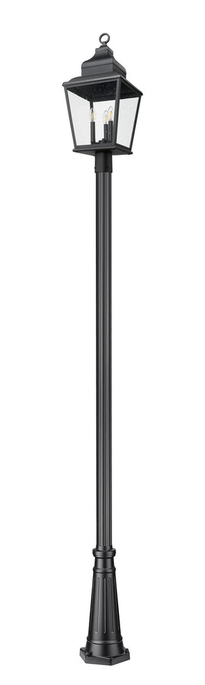 Z-Lite - 5029PHBR-5011P-BK - Three Light Outdoor Post Mount - Raphael - Sand Black
