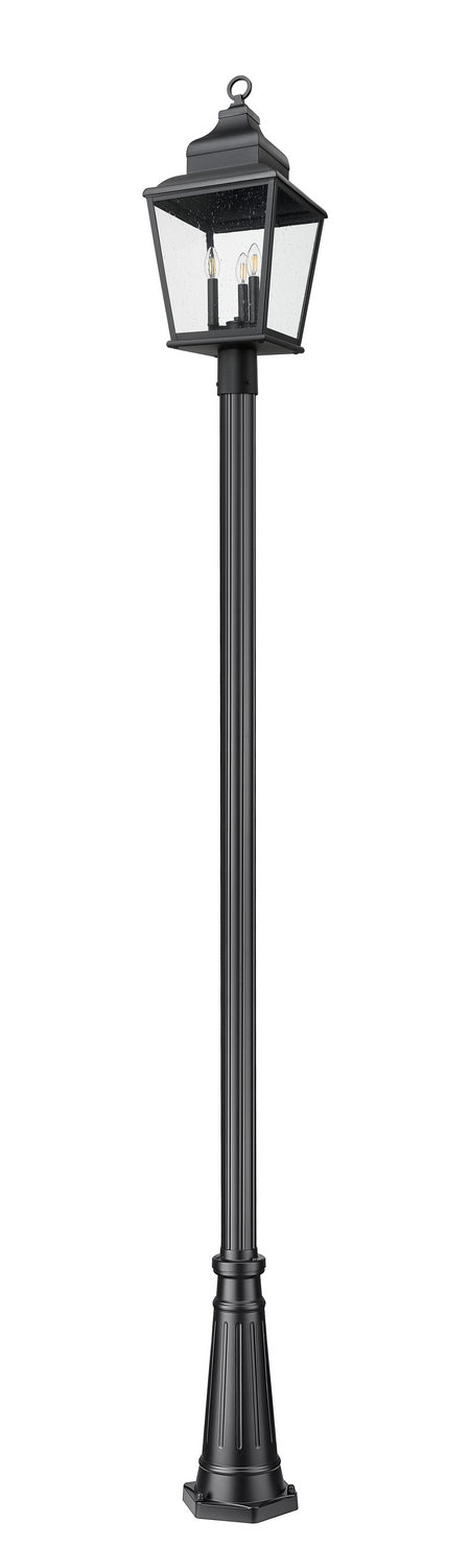 Z-Lite - 5029PHBR-5011P-BK - Three Light Outdoor Post Mount - Raphael - Sand Black
