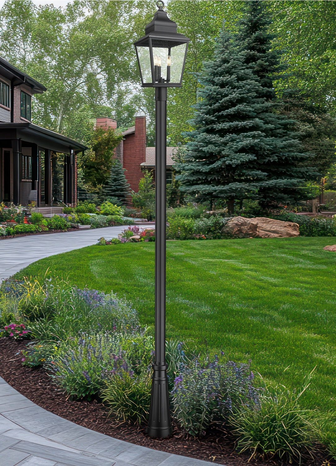Z-Lite - 5029PHBR-5011P-BK - Three Light Outdoor Post Mount - Raphael - Sand Black