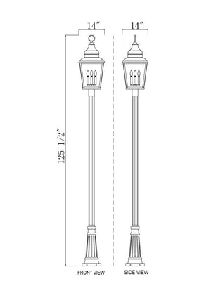 Z-Lite - 5029PHXLR-5011P-BK - Four Light Outdoor Post Mount - Raphael - Sand Black