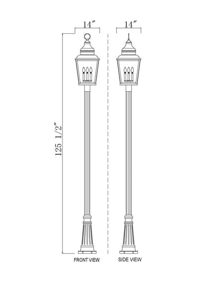 Z-Lite - 5029PHXLR-5011P-BK - Four Light Outdoor Post Mount - Raphael - Sand Black