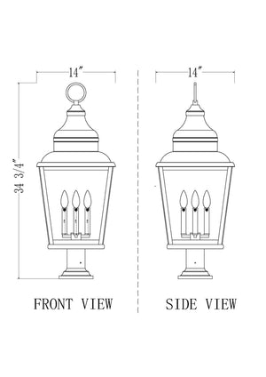 Z-Lite - 5029PHXLR-533PM-BK - Four Light Outdoor Pier Mount - Raphael - Sand Black
