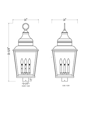 Z-Lite - 5029PHXLS-BK - Four Light Outdoor Post Mount - Raphael - Sand Black