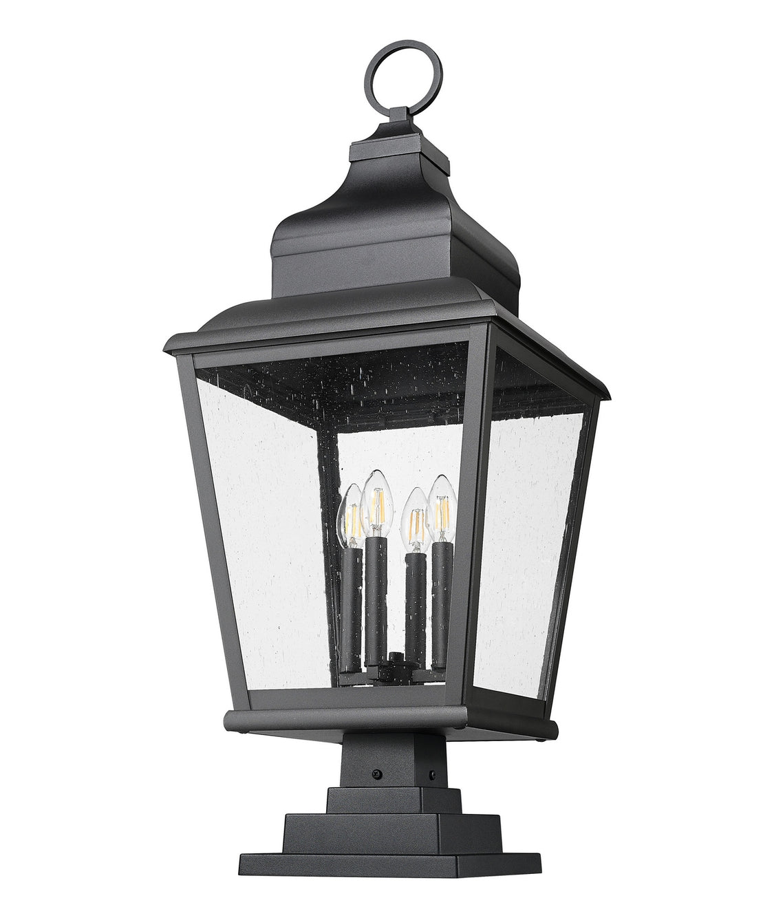 Z-Lite - 5029PHXLS-LSQPM-BK - Four Light Outdoor Pier Mount - Raphael - Sand Black