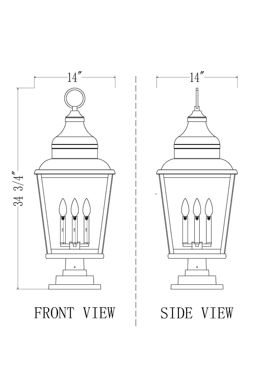 Z-Lite - 5029PHXLS-LSQPM-BK - Four Light Outdoor Pier Mount - Raphael - Sand Black
