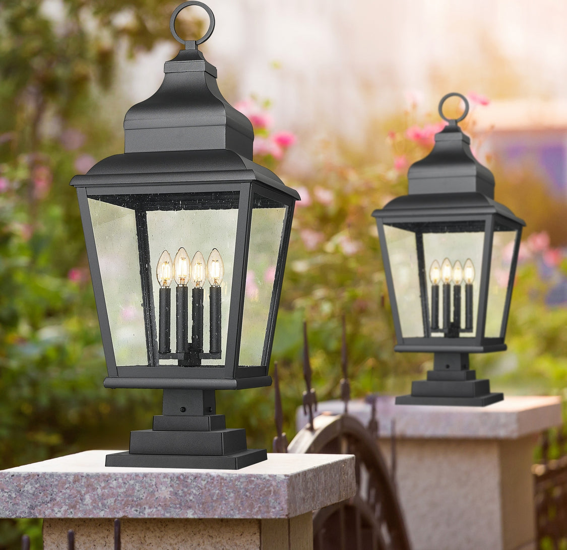 Z-Lite - 5029PHXLS-LSQPM-BK - Four Light Outdoor Pier Mount - Raphael - Sand Black