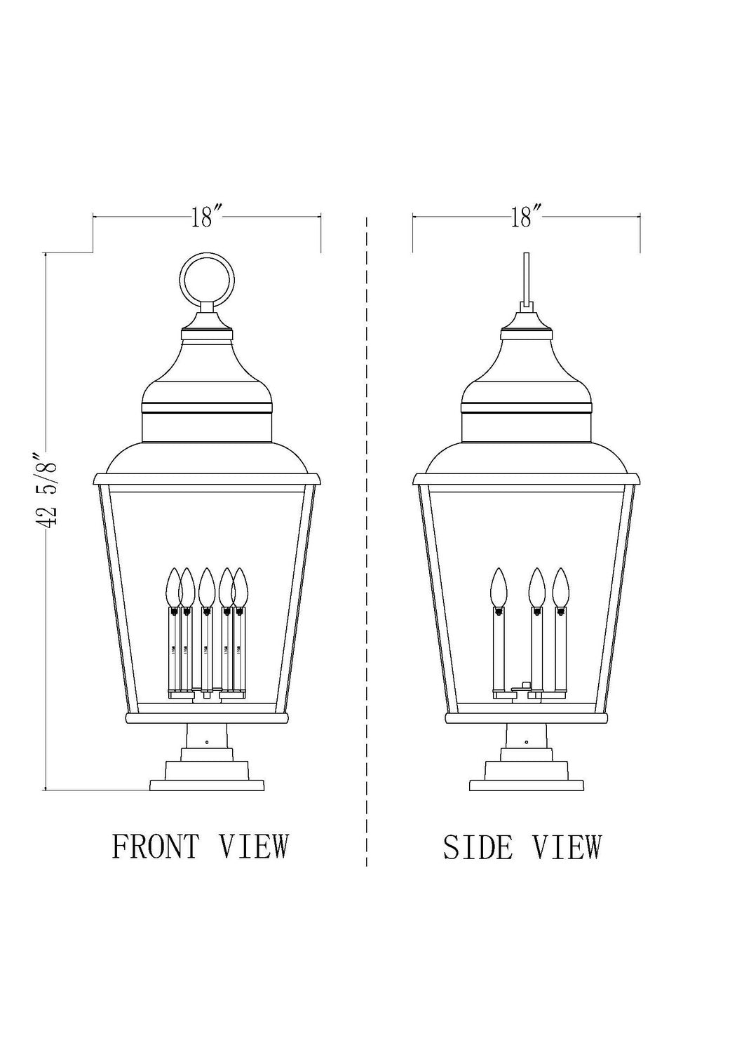 Z-Lite - 5029PHXXLS-LSQPM-BK - Five Light Outdoor Pier Mount - Raphael - Sand Black