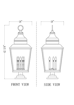 Z-Lite - 5029PHXXLS-LSQPM-BK - Five Light Outdoor Pier Mount - Raphael - Sand Black