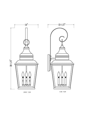 Z-Lite - 5029XL-BK - Four Light Outdoor Wall Mount - Raphael - Sand Black