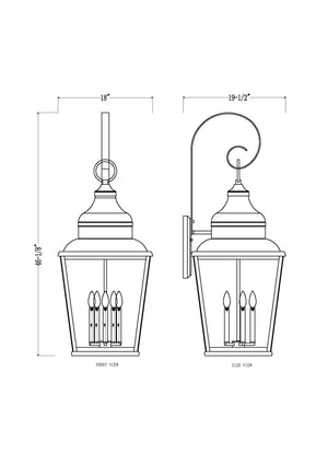 Z-Lite - 5029XXL-BK - Five Light Outdoor Wall Mount - Raphael - Sand Black