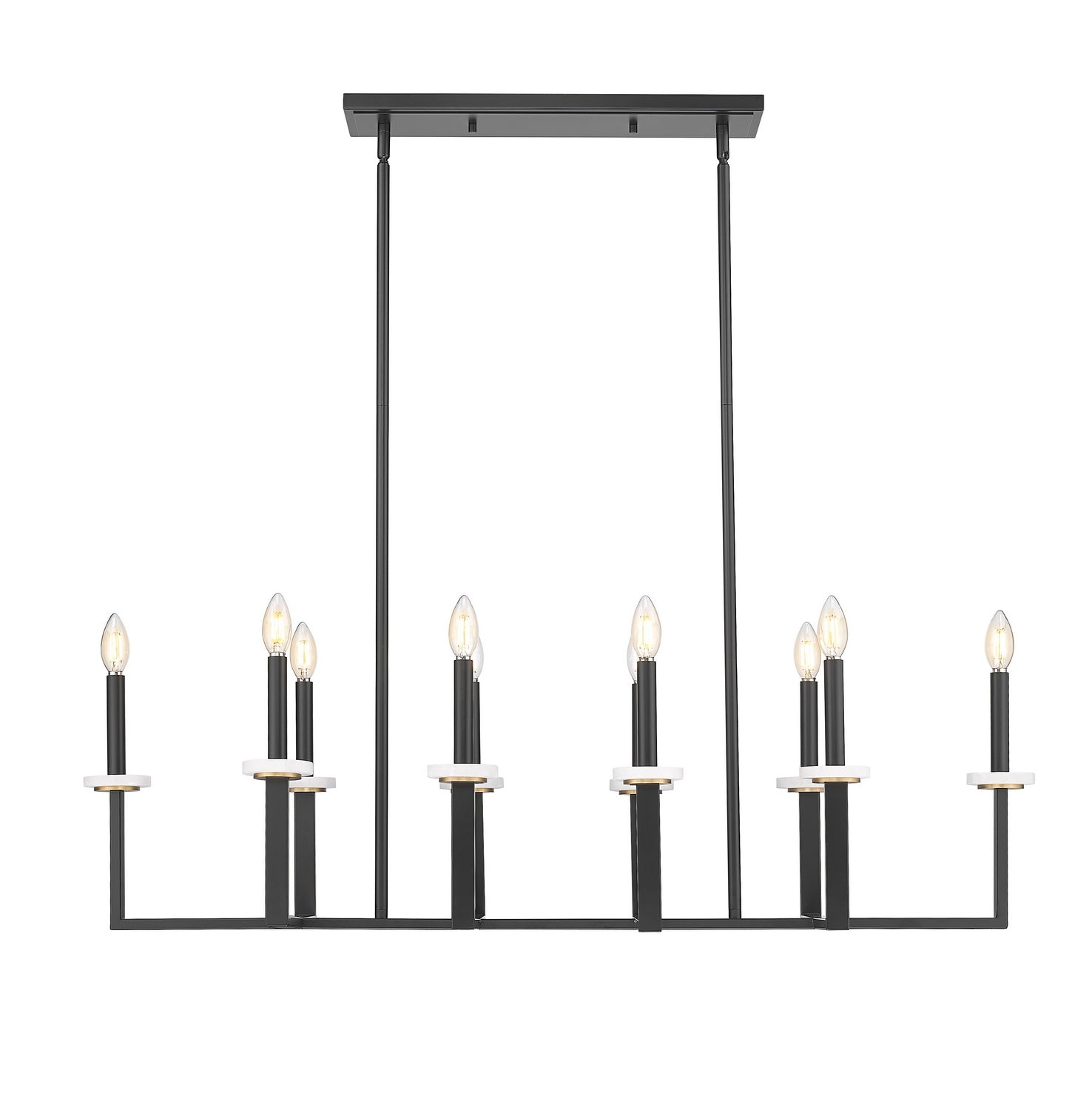 Z-Lite - 6100-10L-MB - Ten Light Linear Chandelier - Gaultier - Matte Black + Modern Gold