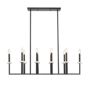Z-Lite - 6100-10L-MB - Ten Light Linear Chandelier - Gaultier - Matte Black + Modern Gold