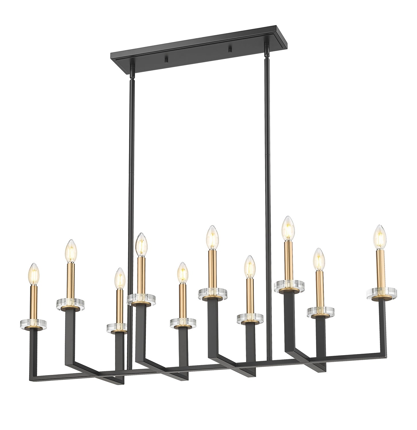 Z-Lite - 6100-10L-MB - Ten Light Linear Chandelier - Gaultier - Matte Black + Modern Gold