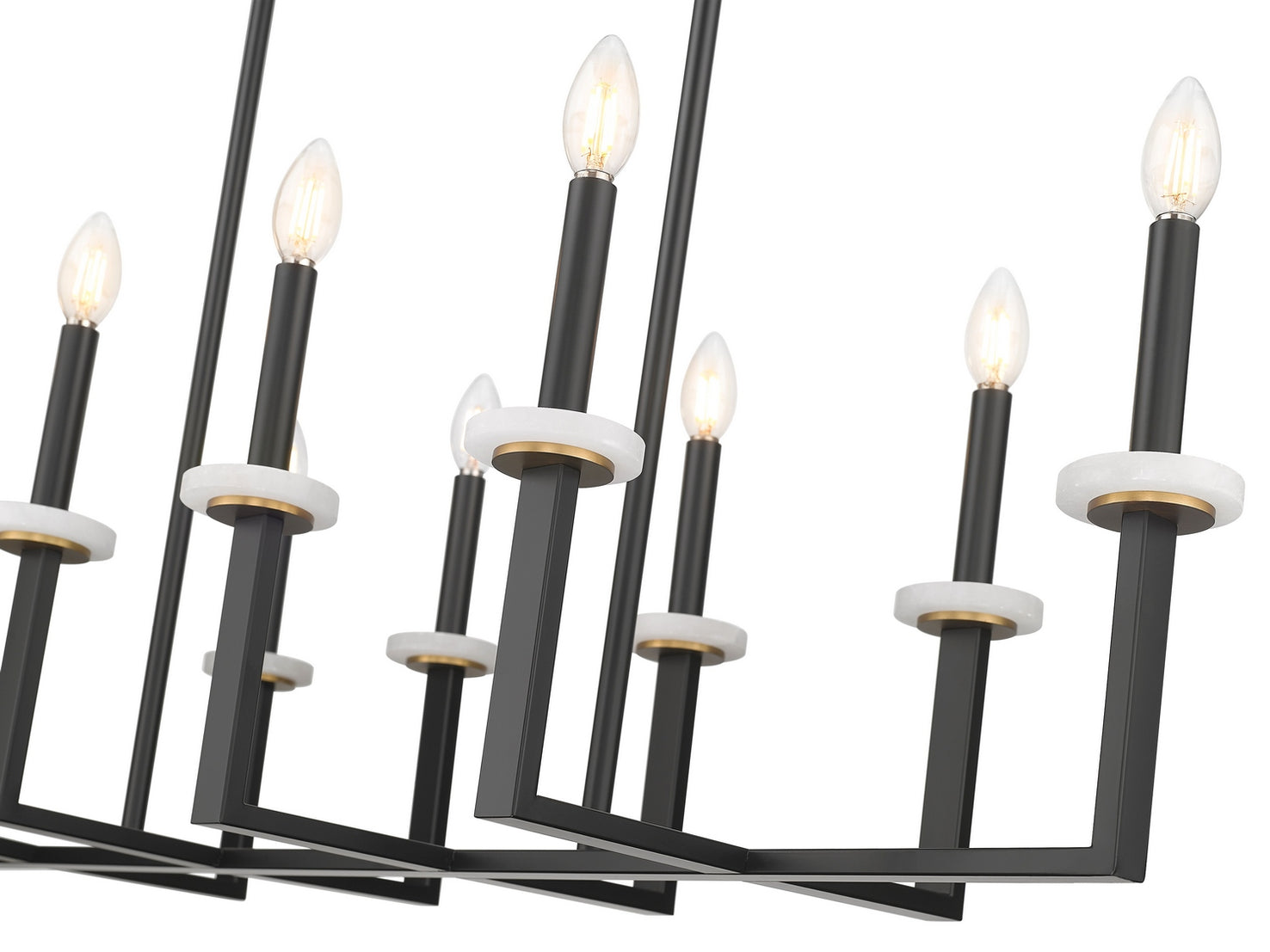 Z-Lite - 6100-10L-MB - Ten Light Linear Chandelier - Gaultier - Matte Black + Modern Gold