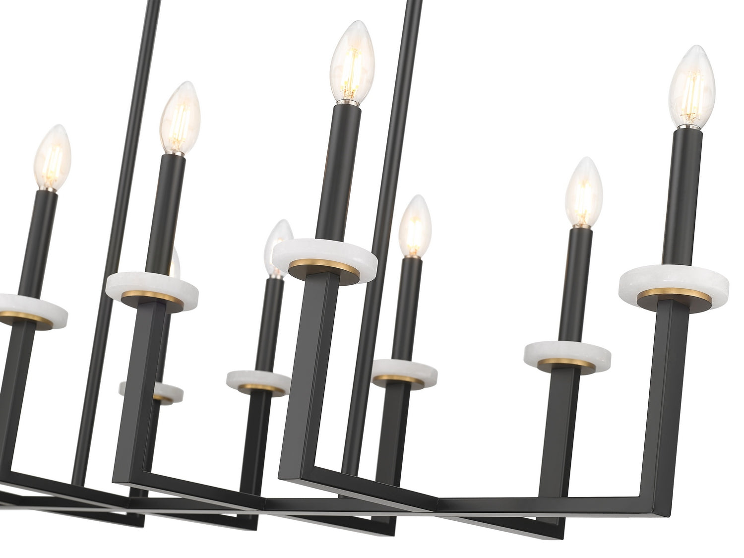 Z-Lite - 6100-10L-MB - Ten Light Linear Chandelier - Gaultier - Matte Black + Modern Gold