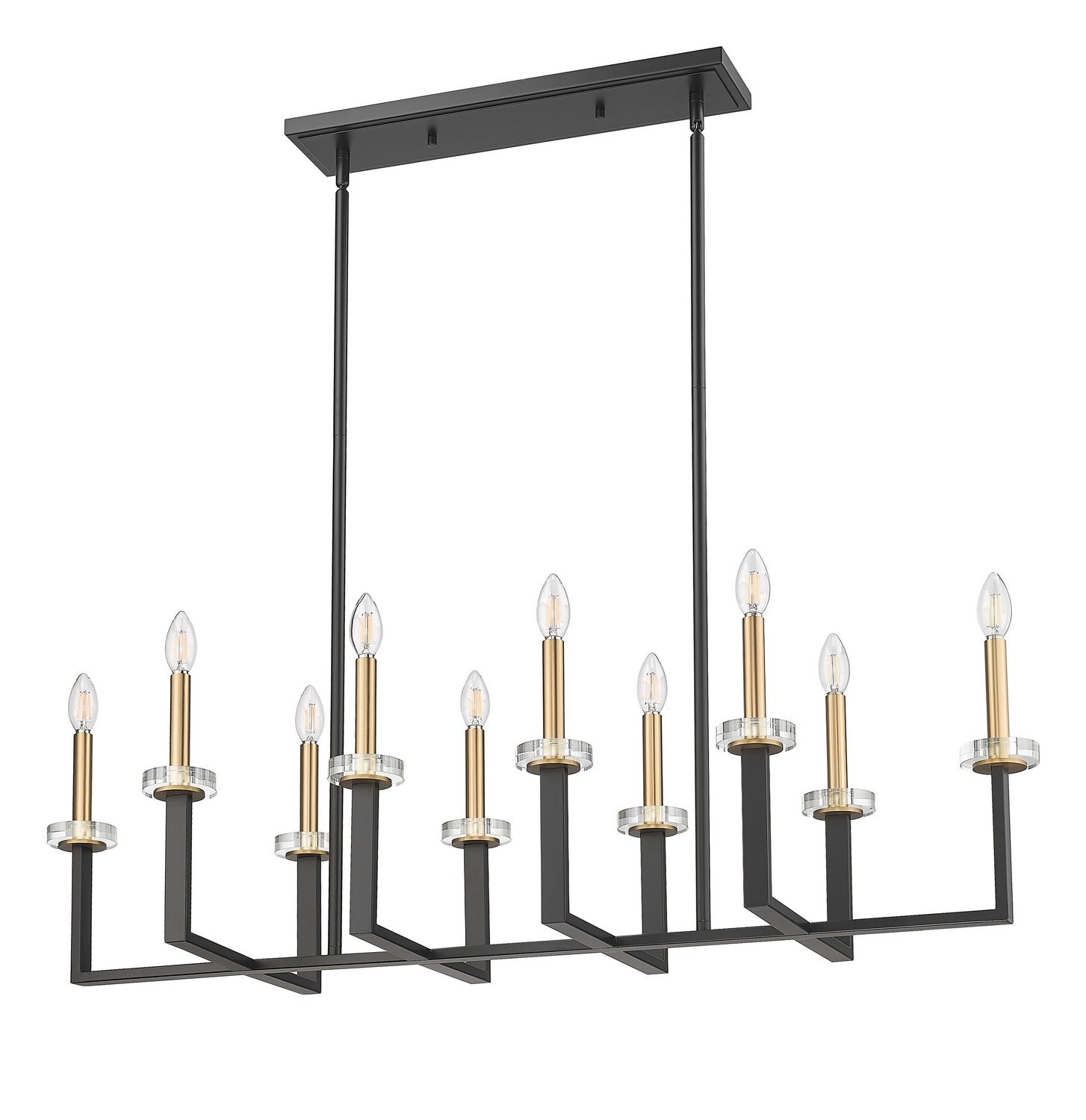 Z-Lite - 6100-10L-MB - Ten Light Linear Chandelier - Gaultier - Matte Black + Modern Gold