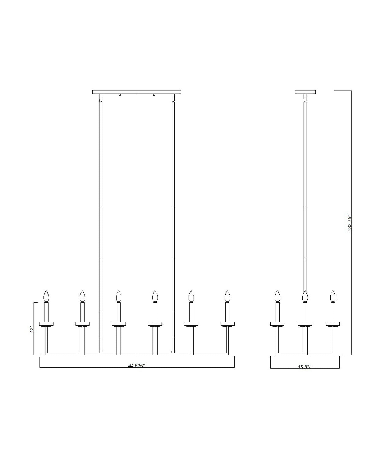 Z-Lite - 6100-10L-MB - Ten Light Linear Chandelier - Gaultier - Matte Black + Modern Gold