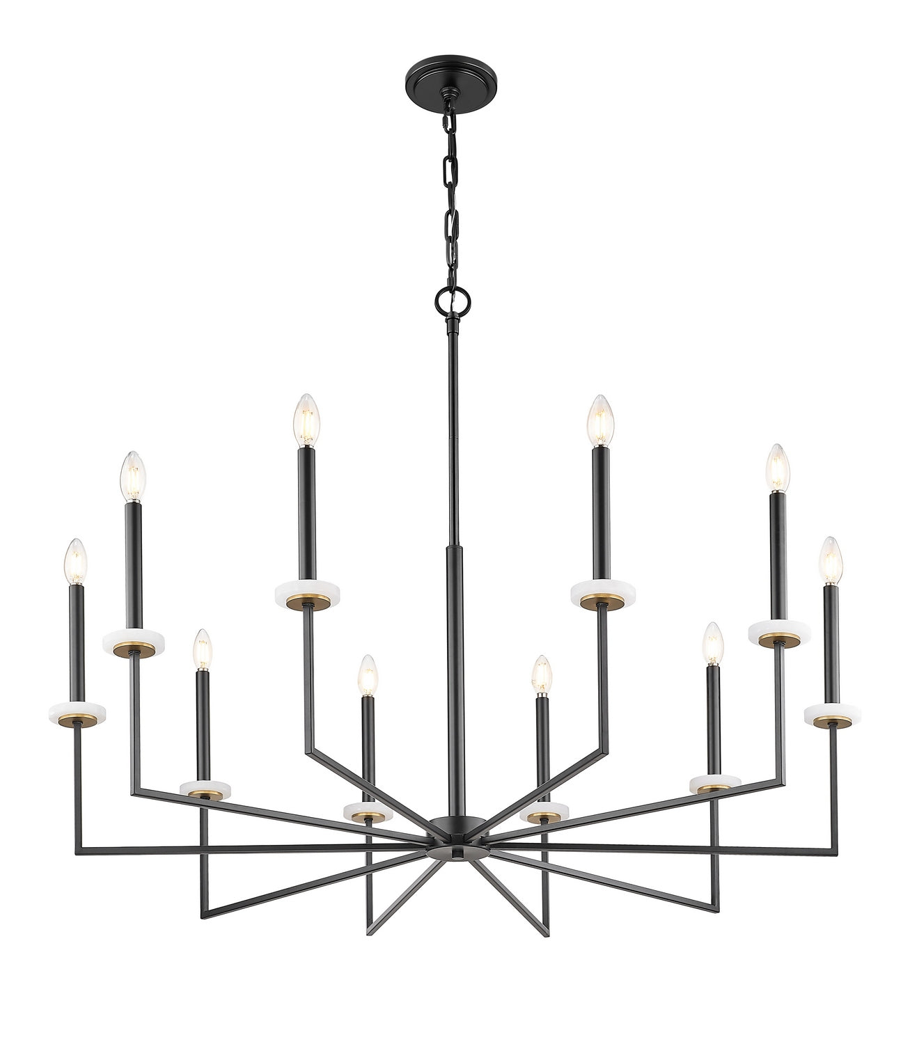 Z-Lite - 6100-10MB - Ten Light Chandelier - Gaultier - Matte Black + Modern Gold