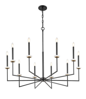Z-Lite - 6100-10MB - Ten Light Chandelier - Gaultier - Matte Black + Modern Gold
