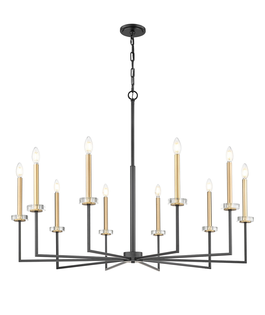 Z-Lite - 6100-10MB - Ten Light Chandelier - Gaultier - Matte Black + Modern Gold