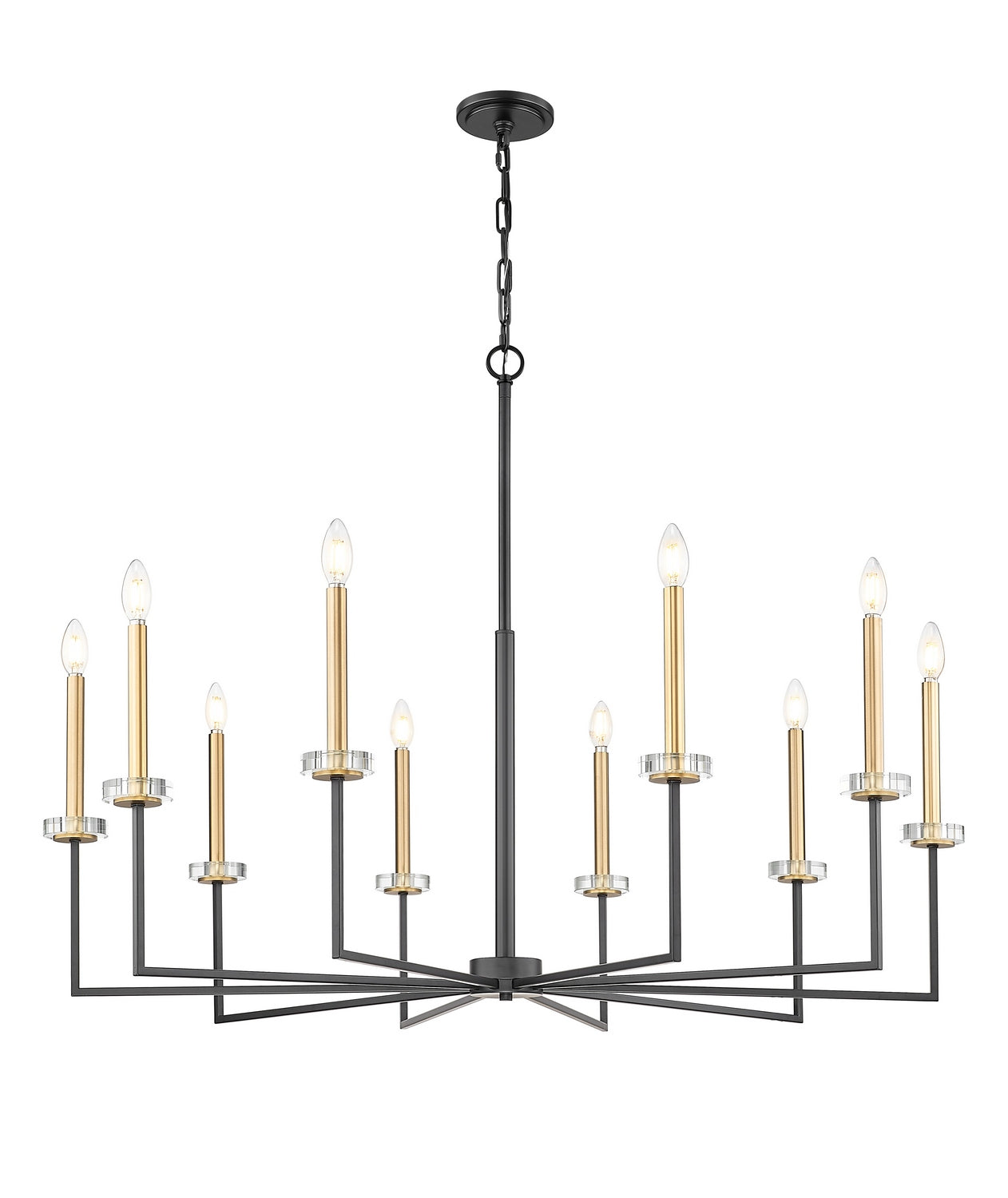 Z-Lite - 6100-10MB - Ten Light Chandelier - Gaultier - Matte Black + Modern Gold