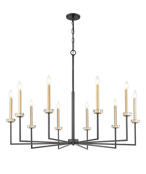 Z-Lite - 6100-10MB - Ten Light Chandelier - Gaultier - Matte Black + Modern Gold