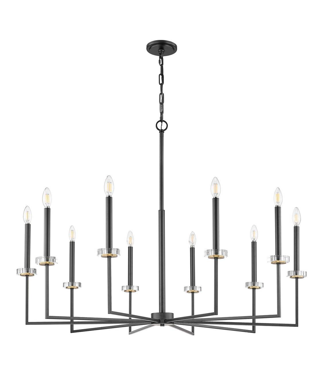 Z-Lite - 6100-10MB - Ten Light Chandelier - Gaultier - Matte Black + Modern Gold