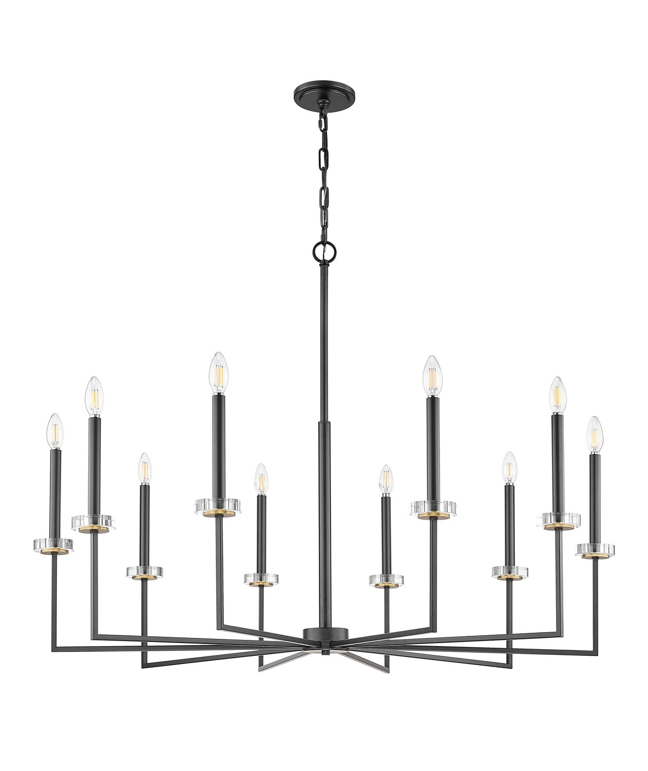 Z-Lite - 6100-10MB - Ten Light Chandelier - Gaultier - Matte Black + Modern Gold