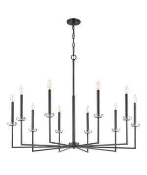 Z-Lite - 6100-10MB - Ten Light Chandelier - Gaultier - Matte Black + Modern Gold