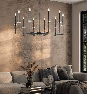 Z-Lite - 6100-10MB - Ten Light Chandelier - Gaultier - Matte Black + Modern Gold