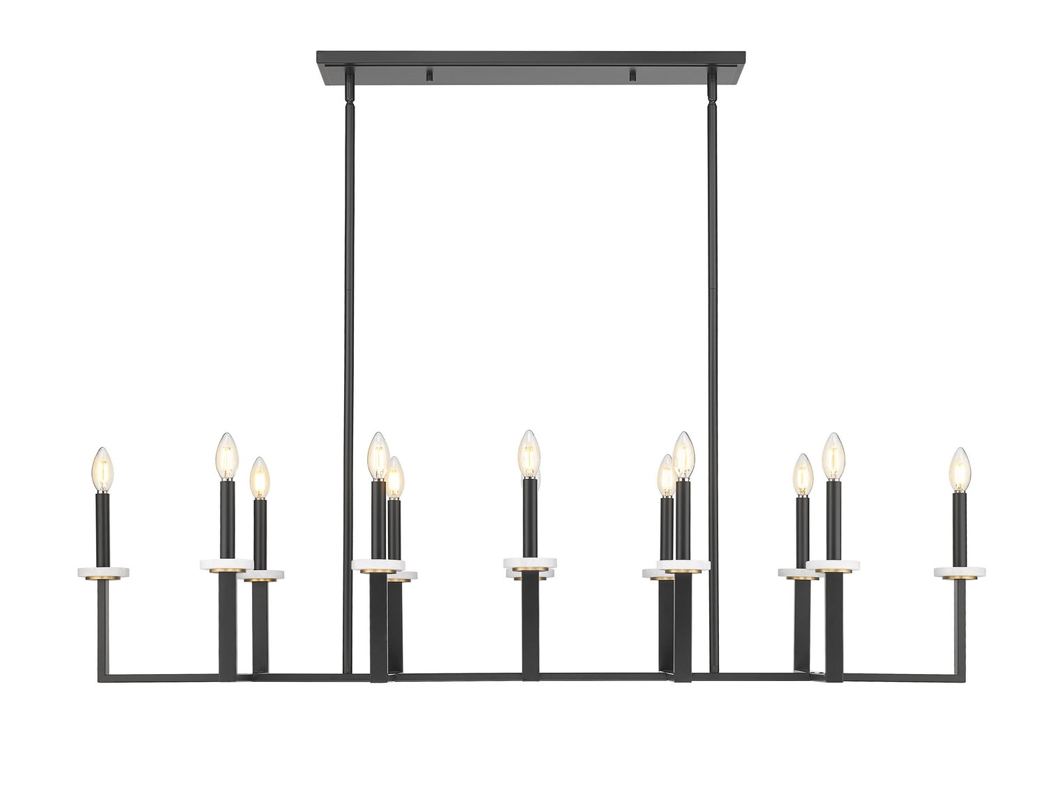 Z-Lite - 6100-12L-MB - 12 Light Linear Chandelier - Gaultier - Matte Black + Modern Gold