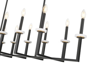 Z-Lite - 6100-12L-MB - 12 Light Linear Chandelier - Gaultier - Matte Black + Modern Gold