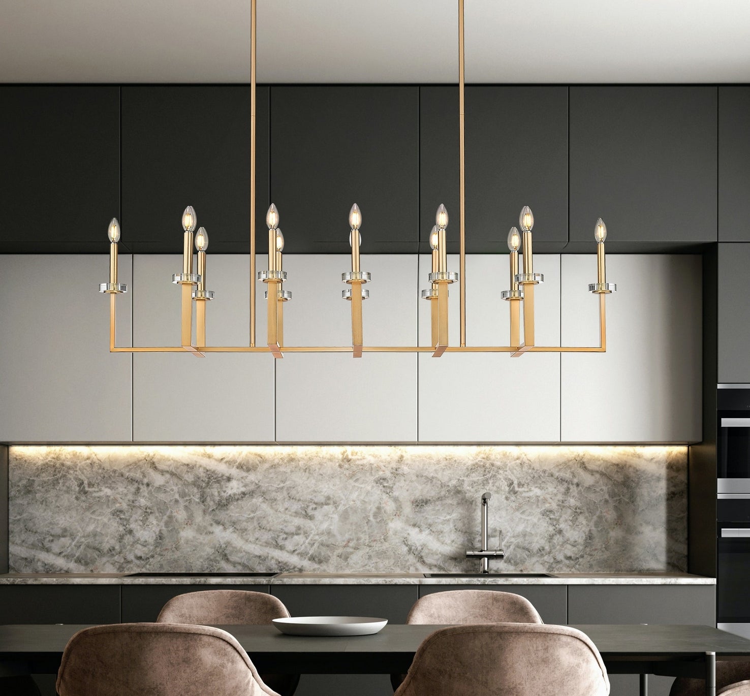 Z-Lite - 6100-12L-MGLD - 12 Light Linear Chandelier - Gaultier - Modern Gold