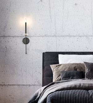 Z-Lite - 6100-1S-MB - One Light Wall Sconce - Gaultier - Matte Black + Modern Gold