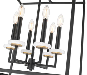 Z-Lite - 6100-21MB - Six Light Chandelier - Gaultier - Matte Black + Modern Gold