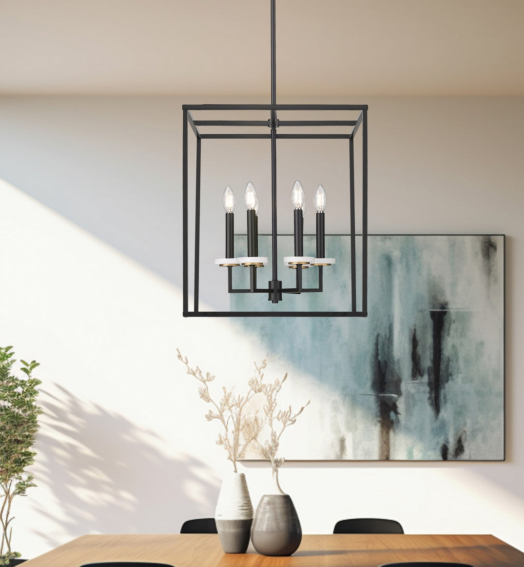 Z-Lite - 6100-21MB - Six Light Chandelier - Gaultier - Matte Black + Modern Gold