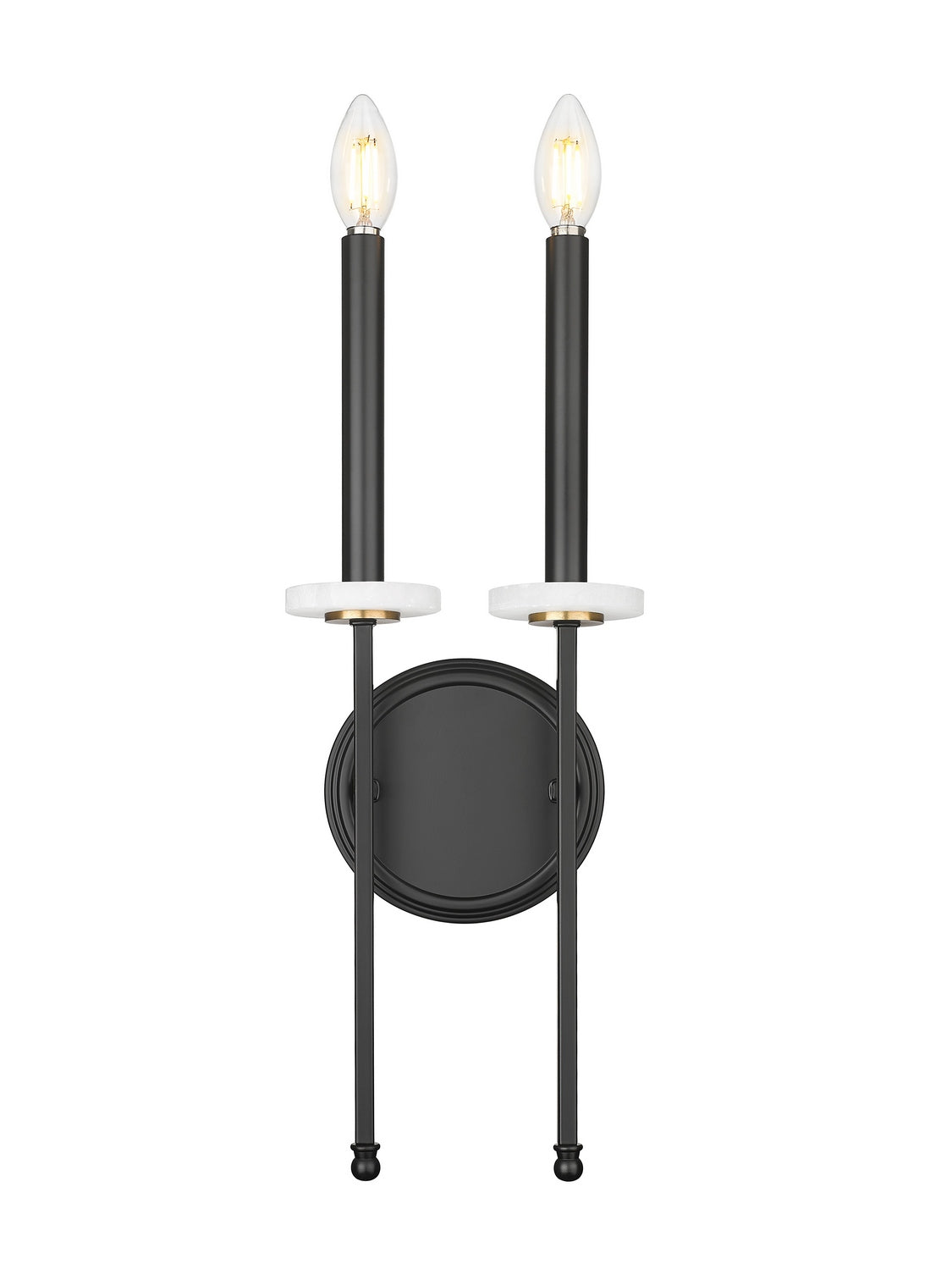 Z-Lite - 6100-2S-MB - Two Light Wall Sconce - Gaultier - Matte Black + Modern Gold