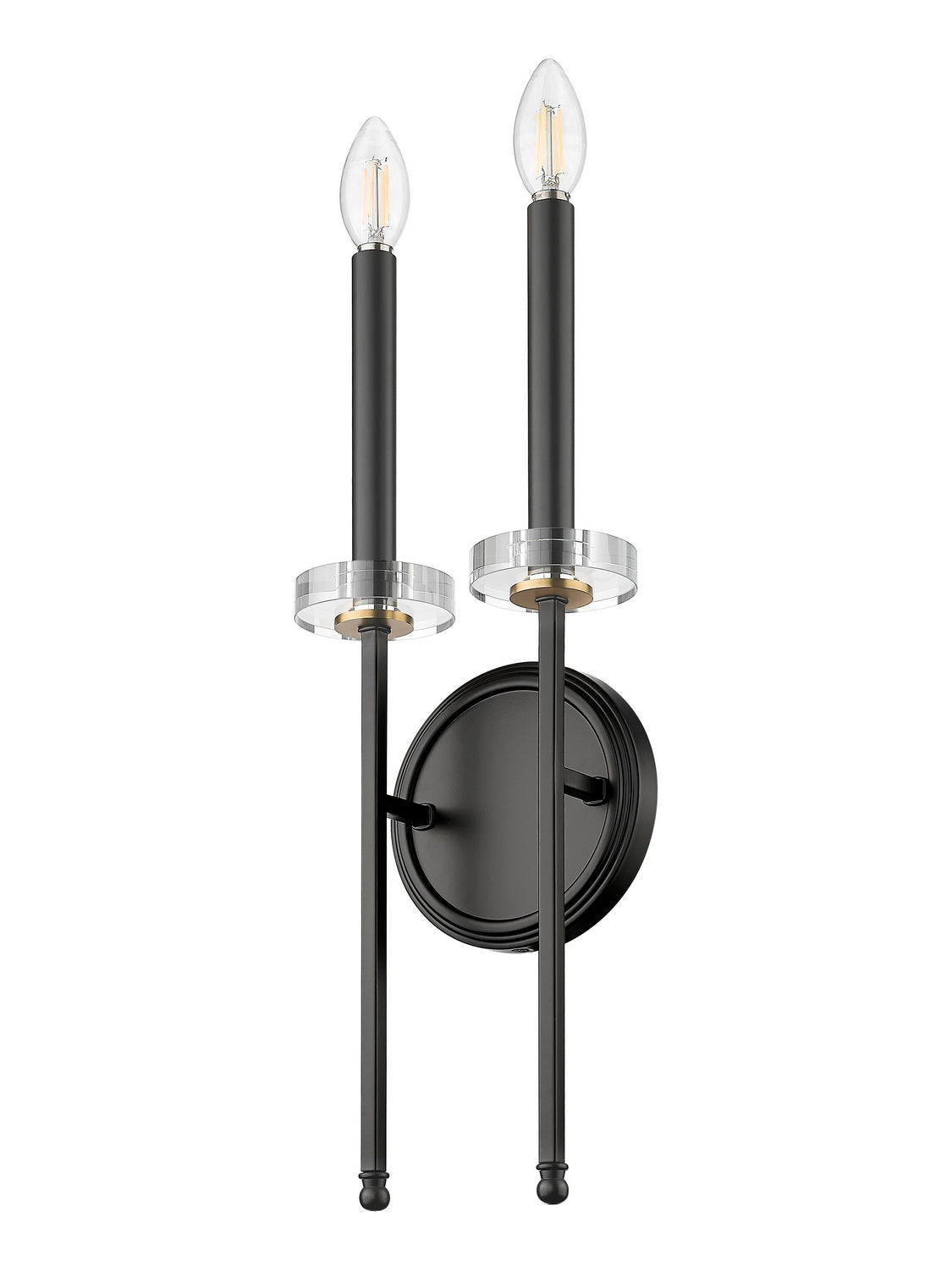 Z-Lite - 6100-2S-MB - Two Light Wall Sconce - Gaultier - Matte Black + Modern Gold
