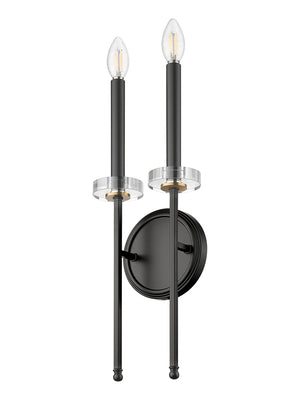 Z-Lite - 6100-2S-MB - Two Light Wall Sconce - Gaultier - Matte Black + Modern Gold