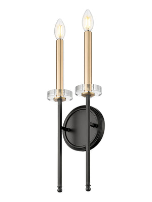 Z-Lite - 6100-2S-MB - Two Light Wall Sconce - Gaultier - Matte Black + Modern Gold