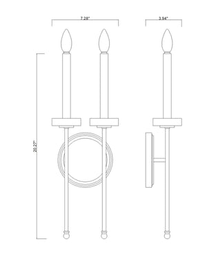 Z-Lite - 6100-2S-MGLD - Two Light Wall Sconce - Gaultier - Modern Gold