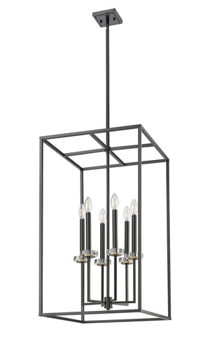 Z-Lite - 6100-32MB - Six Light Chandelier - Gaultier - Matte Black + Modern Gold